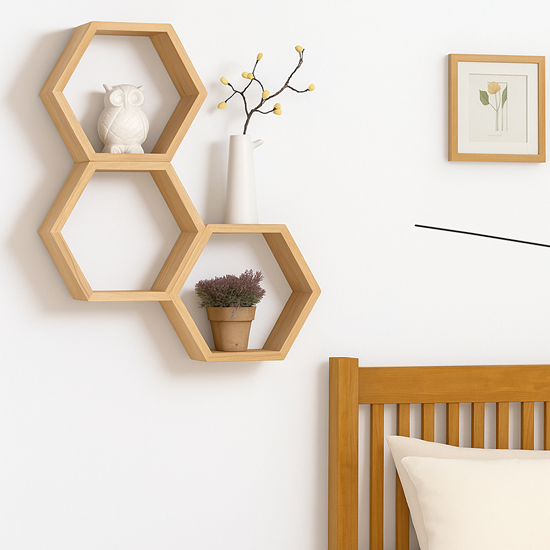 Hexagonal Wall Shelves 3 piece